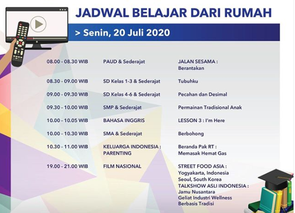 Program Belajar dari Rumah TVRI. (Foto: Dok. TVRI)