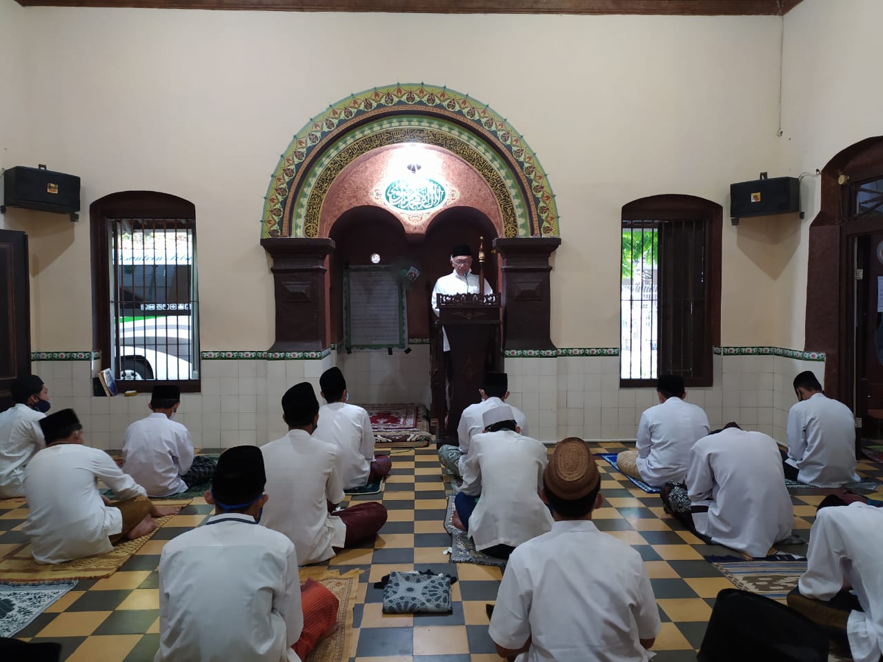 Pelaksanaan Salat Idul Adha 1441 H di Pesantren Tebuireng Jombang, Jawa Timur. (Foto: Istimewa)