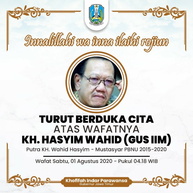 Ucapan duka dari Pemprov Jatim.