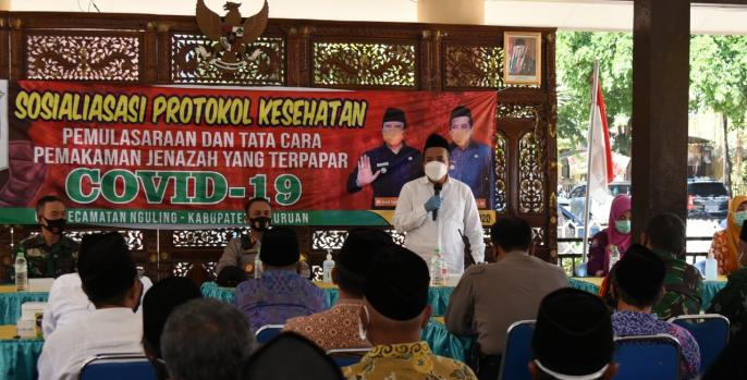 Wabup Pasuruan gelar sosialisasi protokol kesehatan di Kecamatan Nguling. (Foto: Dok Humas)