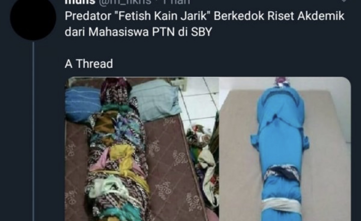 Salah satu postingan korban. (Foto: Tangkapan Layar)