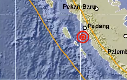 Pusat gempa di Pesisir Selatan, Sumatera Barat. (Foto: BMKG)