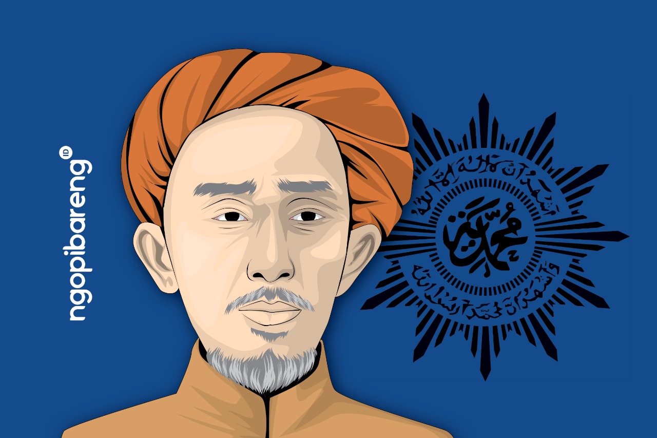 Ilustrasi KH Ahmad Dahlan. (Grafis: Fa Vidhi/Ngopibareng.id)