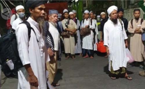 Sebagian jamaah tabligh asal Indonesia yang dipulangkan dari India. (Foto:Antara)