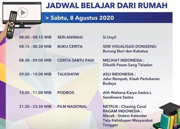 Program Belajar dari Rumah TVRI. (Foto: Dok. TVRI)