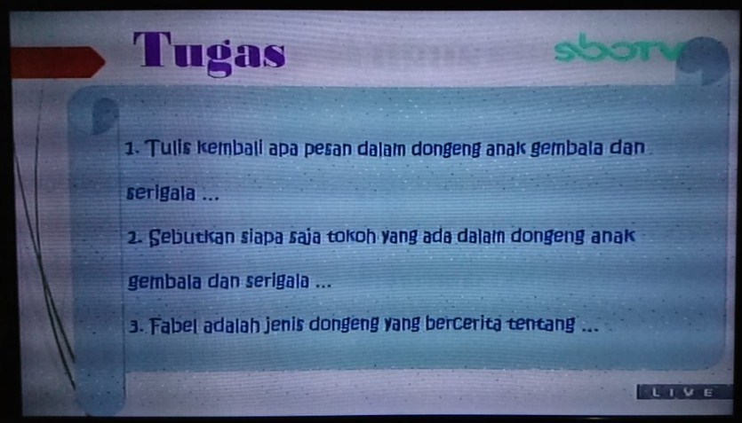 Program belajar khusus para pelajar SD di Surabaya tayang di SBO TV. (Foto: Tangkapan layar SBO TV)