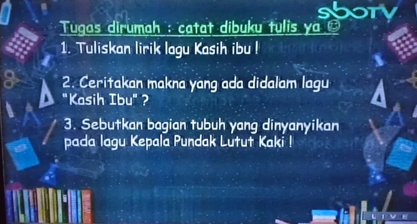 Program belajar khusus siswa SD di Kota Surabaya tayang di SBO TV. (Foto: Tangkapan layar SBO TV)