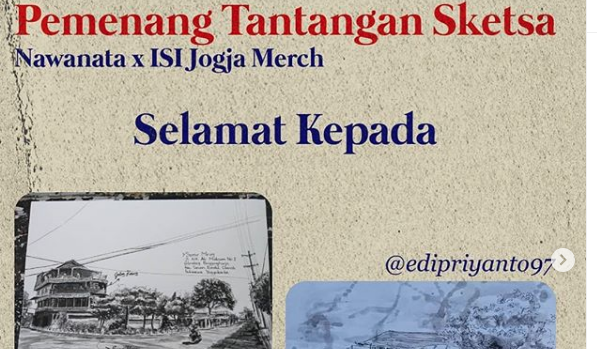 Pengumuman Pemenang Tantangan Sketsa (Foto: Dok @nawanata19)