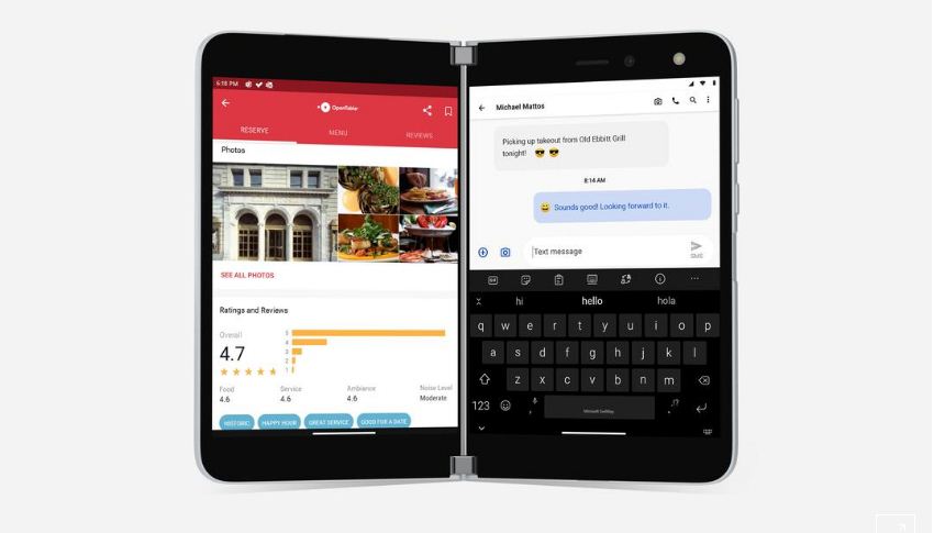Surface Duo dari Microsoft. (Foto: Reuters)