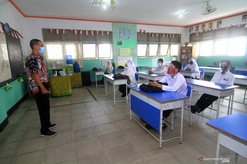 Sekolah di era pandemi. (Foto: Antara)