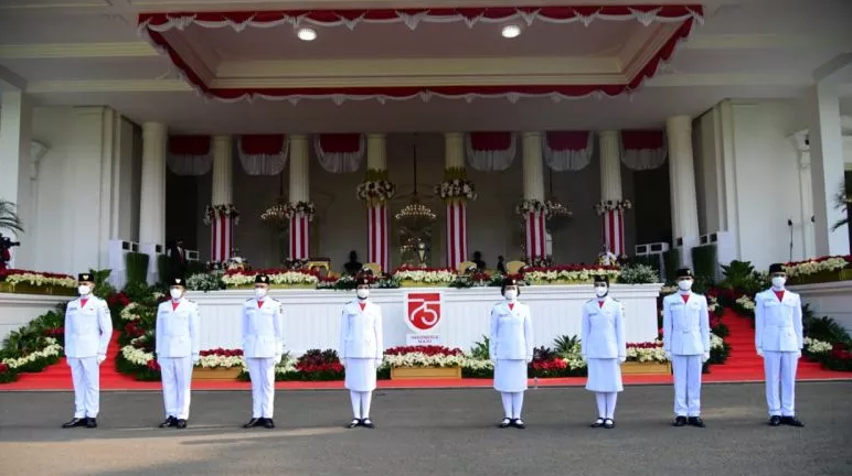 Paskibraka Upacara HUT ke-75 RI. (Foto: Biro Pers Sekretariat Presiden)