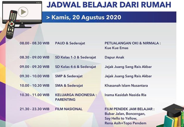 Program Belajar dari Rumah TVRI. (Foto: Dok. TVRI)