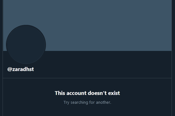 Zara diduga menghapus atau me-nonaktifkan akun Twitter-nya. (Foto: Twitter)