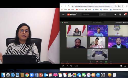 Menkeu  Sri Mulyani buka Kongres ke II Asosiasi Media Siber Indonesia. (Foto:Istimewa)