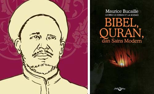 Syekh Ahmad Surkati dan buku 'Bibel, Qur’an dan Sains Modern"  karya Dr. Maurice Bucaille. (Foto:Istimewa)