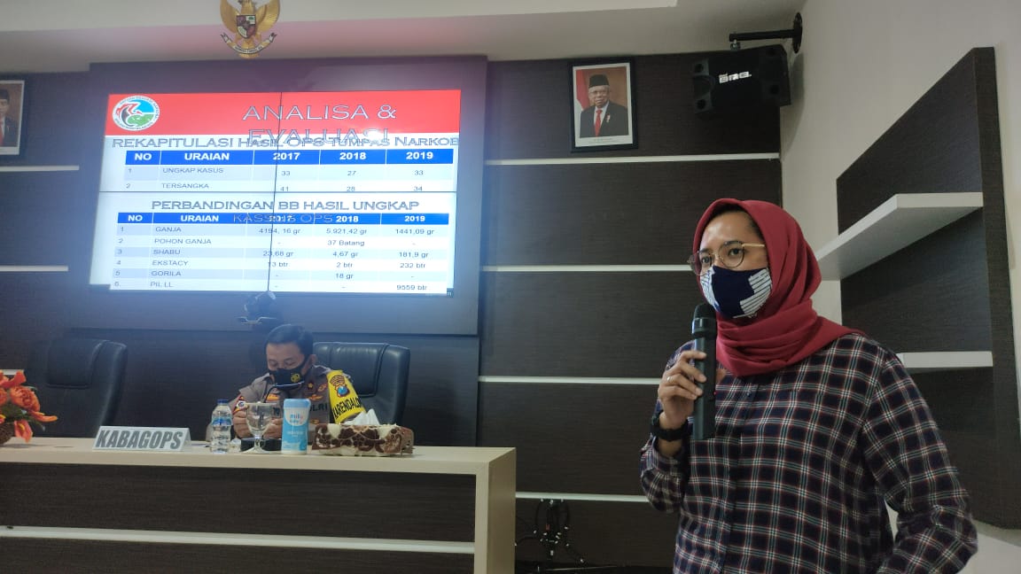 Kasat Resnarkoba Polresta Malang Kota, AKP Anria Rosa Piliang saat di Mapolresta Malang Kota. (Foto: Istimewa)