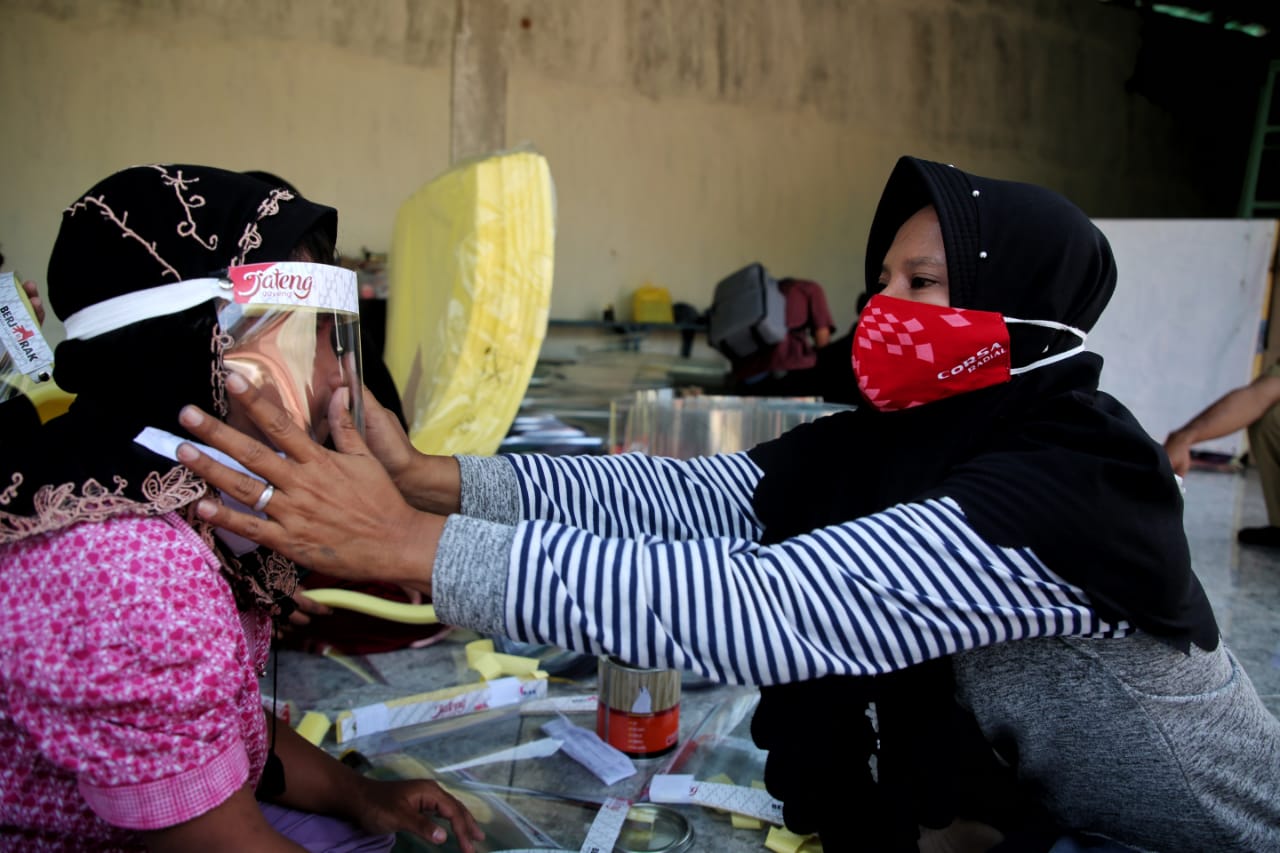 Face Shield karya warga Jawa Tengah. (Foto: Ist/Ngopibareng.id)