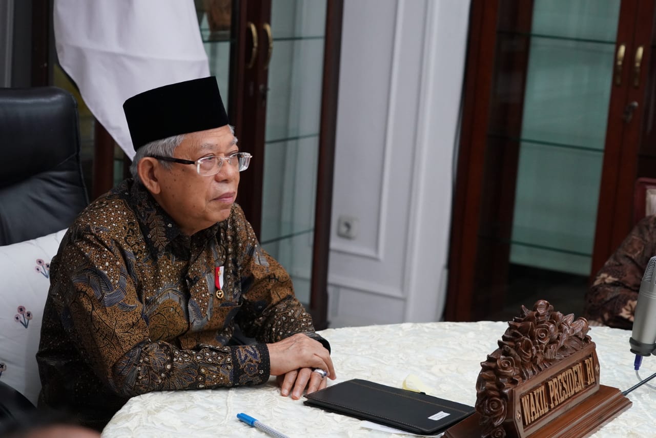 Wapres KH Ma'ruf Amin menyebut sekarang musuh besar negara adalah korupsi dan Covid-19. (Foto: Setwapres).