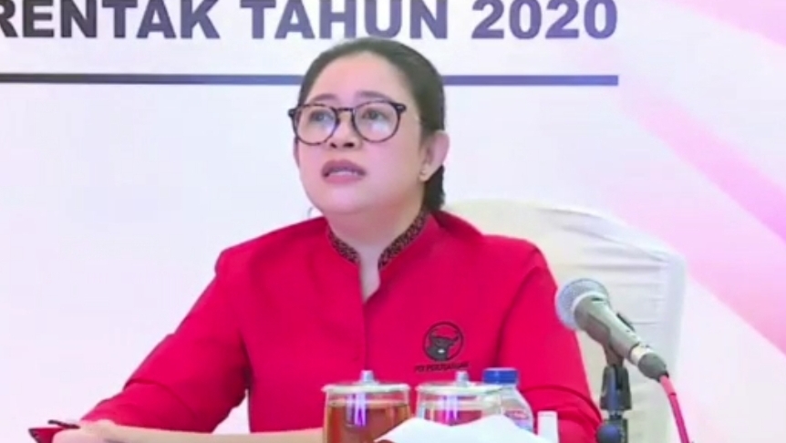 Ketua DPP PDI Perjuangan bidang Politik dan Keamanan, Puan Maharani. (Foto: tangkapan layar live streaming DPP)