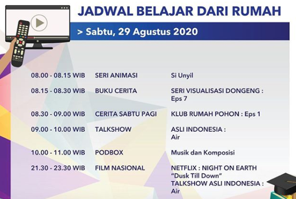 Program Belajar dari Rumah TVRI. (Foto: Dok. TVRI)