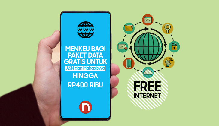 Ilustrasi paket data gratis untuk Aparatur Sipil Negara (ASN) dan mahasiswa. (Grafis: Fa Vidhi/Ngopibareng.id)