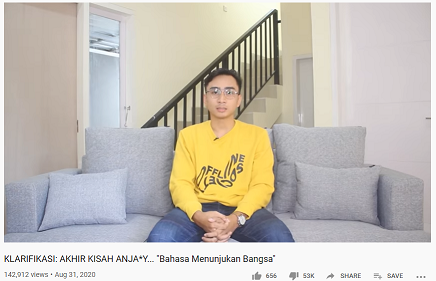 Lutfi Agizal akhiri polemik kata anj*y lewat kanal YouTube. (Foto: YouTube)