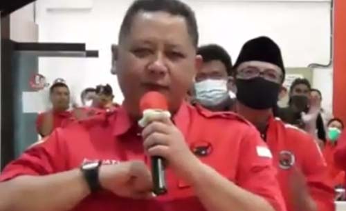 Whisnu Sakti Buana saat dialog virtual dengan Ketua Umum DPP PDIP Megawati, Rabu siang. (Foto:Youtube)