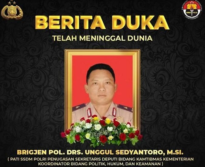 Kepala Sekretariat Tim Saber Pungli, Brigjen Unggul Sedyantoro meninggal. (Foto: Dok. Polri)