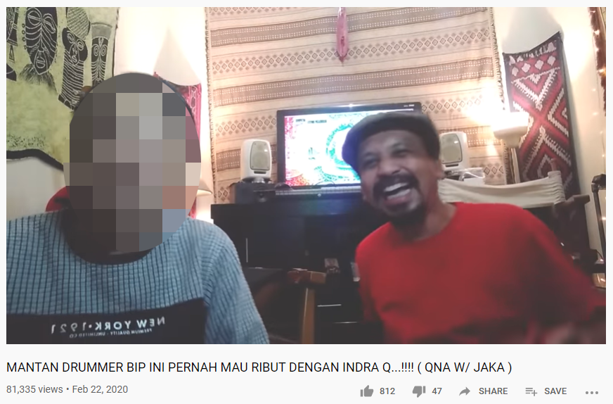 Musisi JH, eks drummer band BIP saat tampil di kanal YouTube. (Foto: Dok. DMH Project)