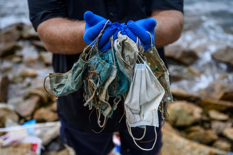 Sampah masker (Foto: Ilustrasi)