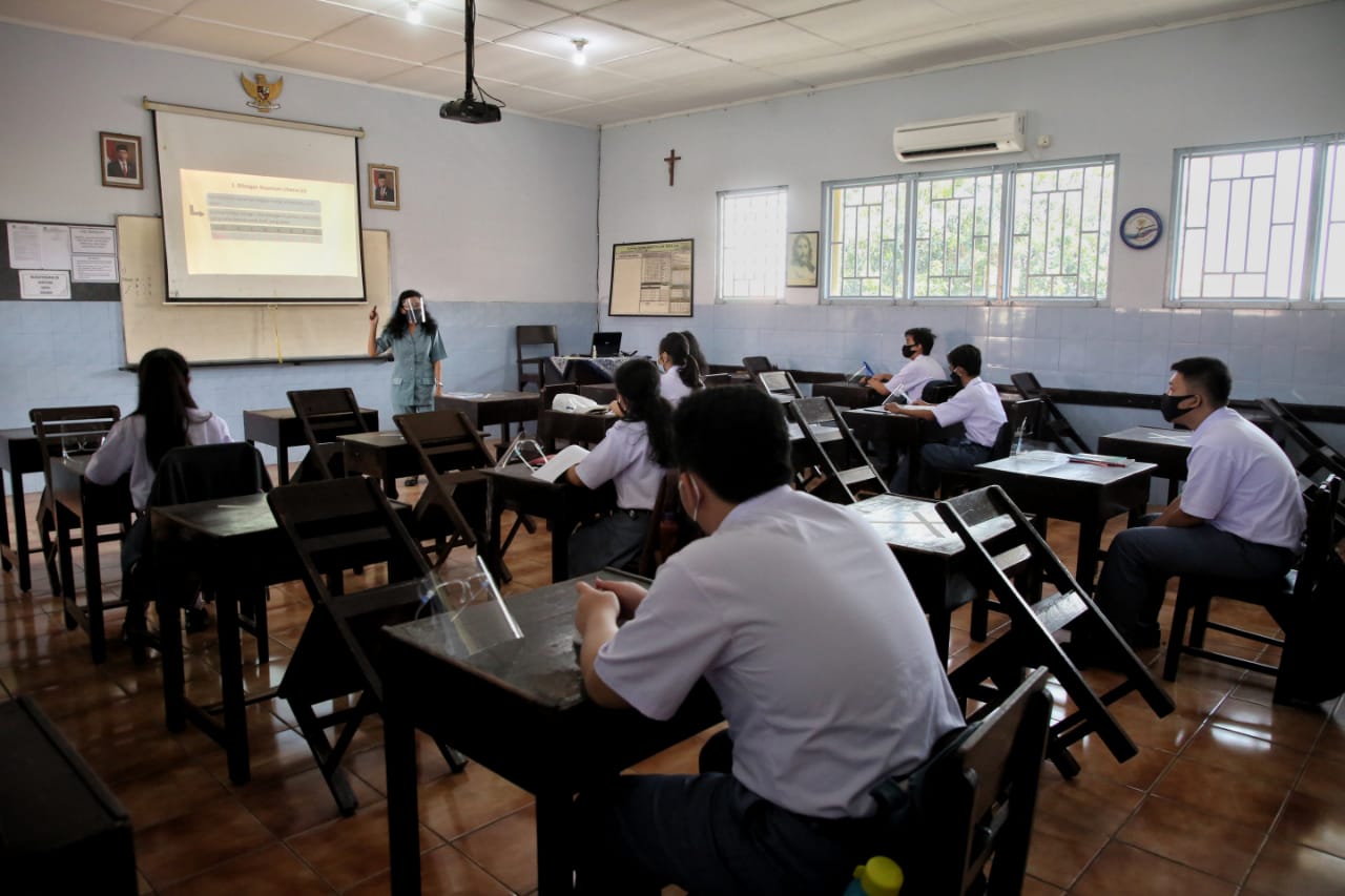 Sekolah tatap muka di Jawa Tengah. (Foto: Ist/Ngopibareng.id)