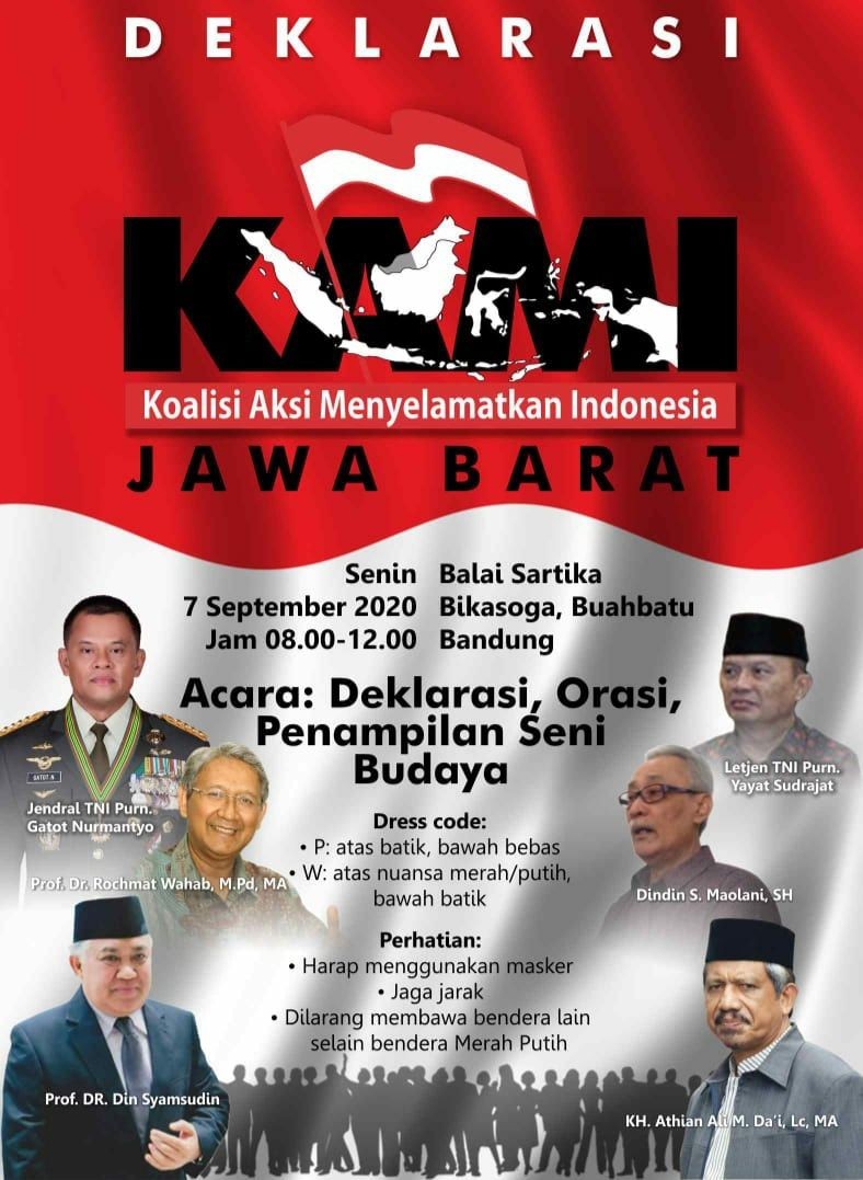 Poster deklrasi KAMI Jawa Barat. (Foto: Twitter) Poster deklrasi KAMI Jawa Barat. (Foto: Twitter)