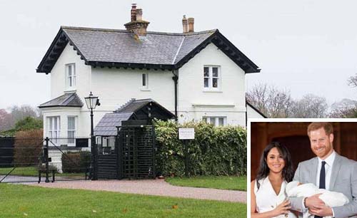 Frogmore Cottage, rumah abad 18 hadiah dari Ratu Elizabeth II, inzet;  Pangeran Harry dan Meghan Markle beserta putra mereka, Archie. (Foto:Reuters)