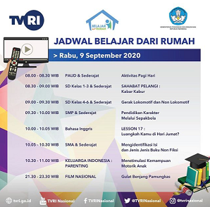 Program Belajar dari Rumah TVRI. (Foto: Dok. TVRI)