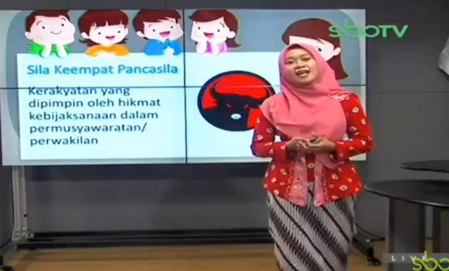 Cuplikan video belajar gambar sila ke-4 berganti menjadi logo partai PDIP. (Foto: Istimewa)