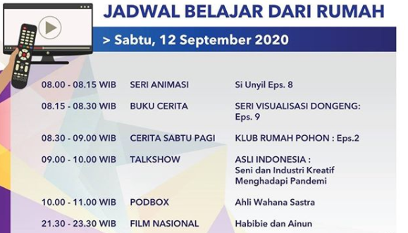 Program Belajar dari Rumah TVRI. (Foto: Dok. TVRI)