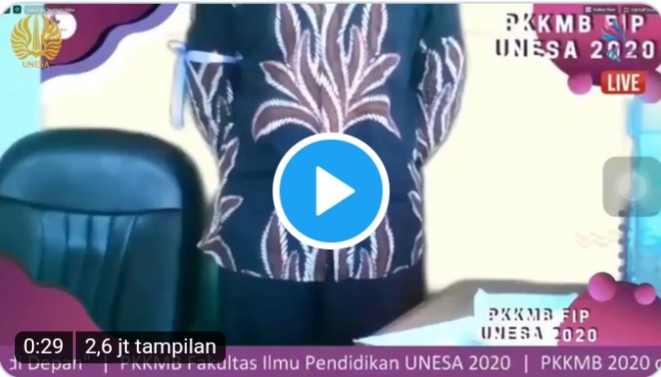 Video viral kegiatan PKKMB FIP Unesa. (Foto: Istimewa)