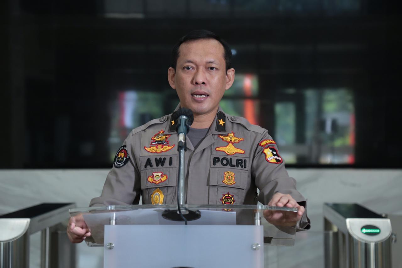 Kepala Biro Penerangan Masyarakat Divisi Humas Kepolisian Republik Indonesia Brigjen Pol Awi Setiyono dalam dialog di Media Center Komite Penanganan Covid-19 dan Pemulihan Ekonomi Nasional (KPCPEN) Jakarta, Selasa, 15 September 2020. (Foto: Polri)