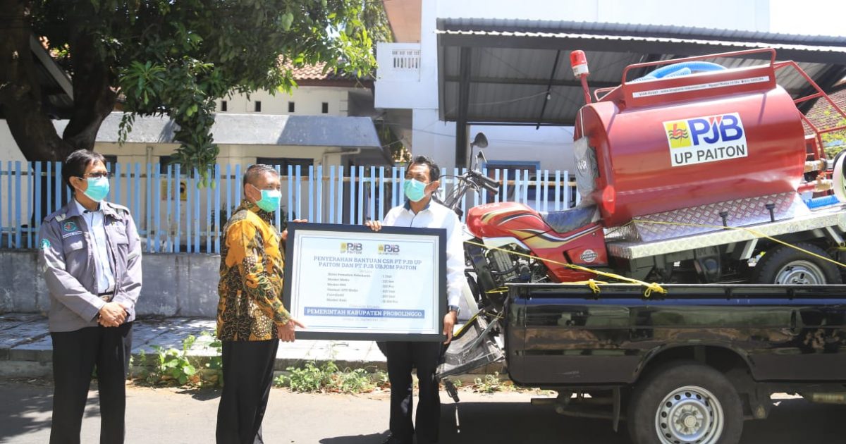 Sebuah perusahaan swasta membantu peralatan untuk penanggulangan Covid-19 di Kabupaten Probolinggo. (Foto: Ikhsan Mahmudi/Ngopibareng.id)