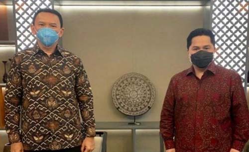 Ahok temui Erick Thohir, diunggah di akun medsosnya. (Foto:Istimewa)