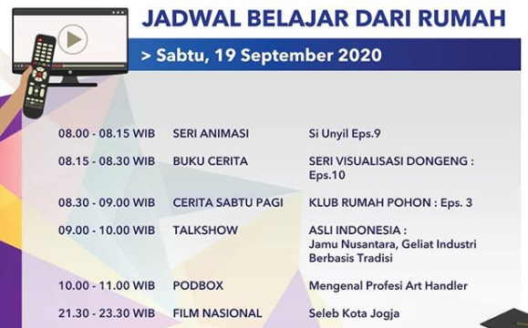 Program Belajar dari Rumah TVRI. (Foto: Dok. TVRI)