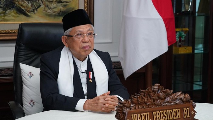 Wapres KH Ma'ruf Amin ketika membuka Konferensi Besar Nahdlatul Ulama digelar secara virtual, Rabu 23 September 2020. (Foto: pbnu)