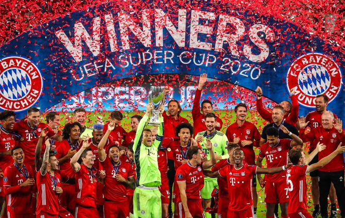 Bayern Munchen juara Piala Super Eropa 2020,  Jumat 25 September 2020 dini hari WIB. (Foto: Twitter @FCBayernEN)