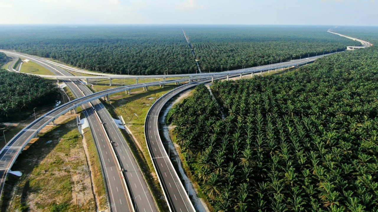 Tol Pekanbaru-Dumai yang diresmikan secara virtual oleh Presiden Joko Widodo. (Istimewa)