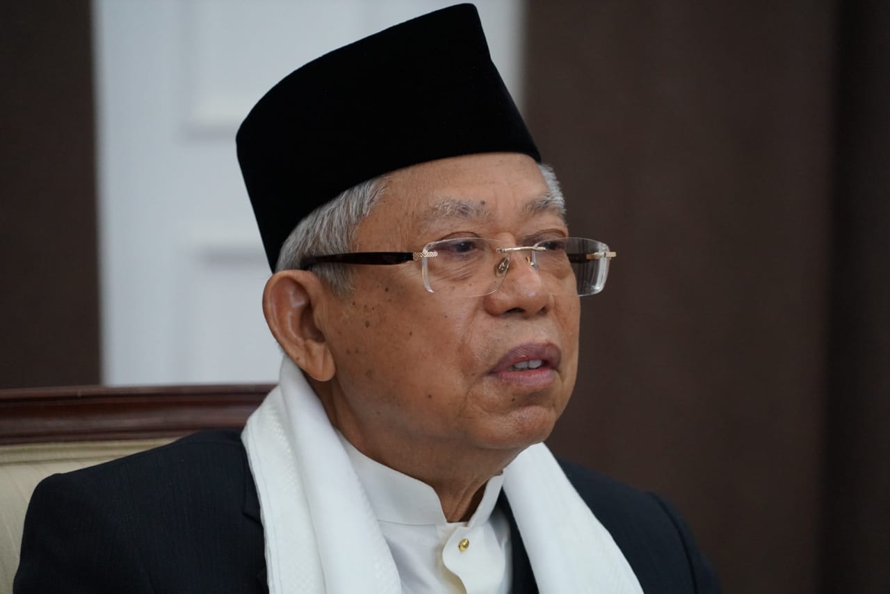 Wapres KH Ma'ruf Amin dalam sambutan di acara Wisuda Sarjana Strata 1 Angkatan I STIF Syentra secara virtual di kediaman resmi Wapres, Sabtu 26 September 2020. (Foto: Sekwapres)