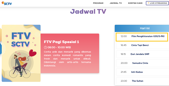 Jadwal acara di stasiun televisi SCTV, Minggu 27 September 2020. (Foto: sctv.co.id)