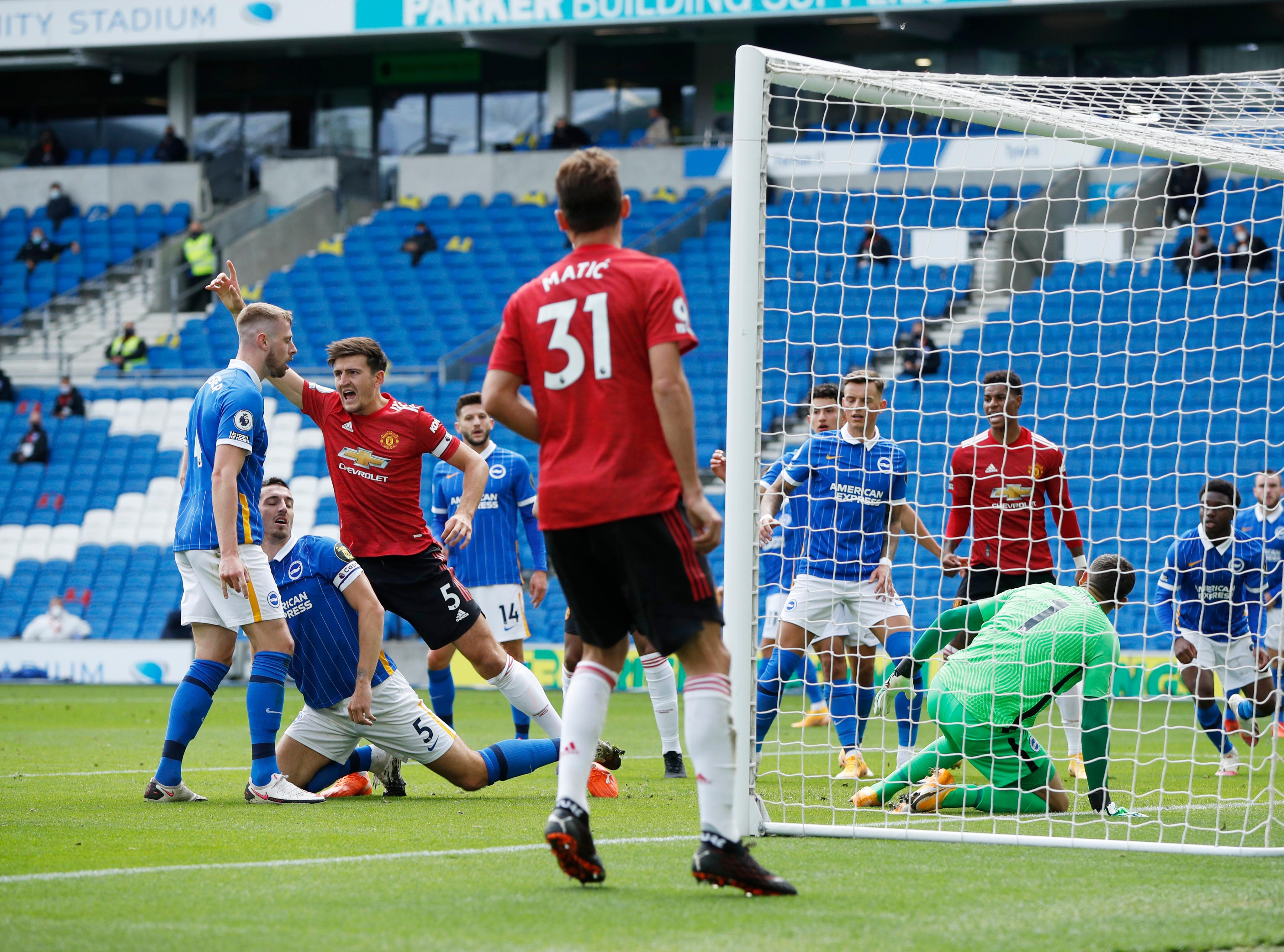 Laga Manchester United (MU) vs Brighton & Hove Albion, pekan ketiga Liga Inggris 2020/2021 di Amex Stadium, Brighton, Sabtu 26 September 2020. (Foto: Twitter @premierleague)