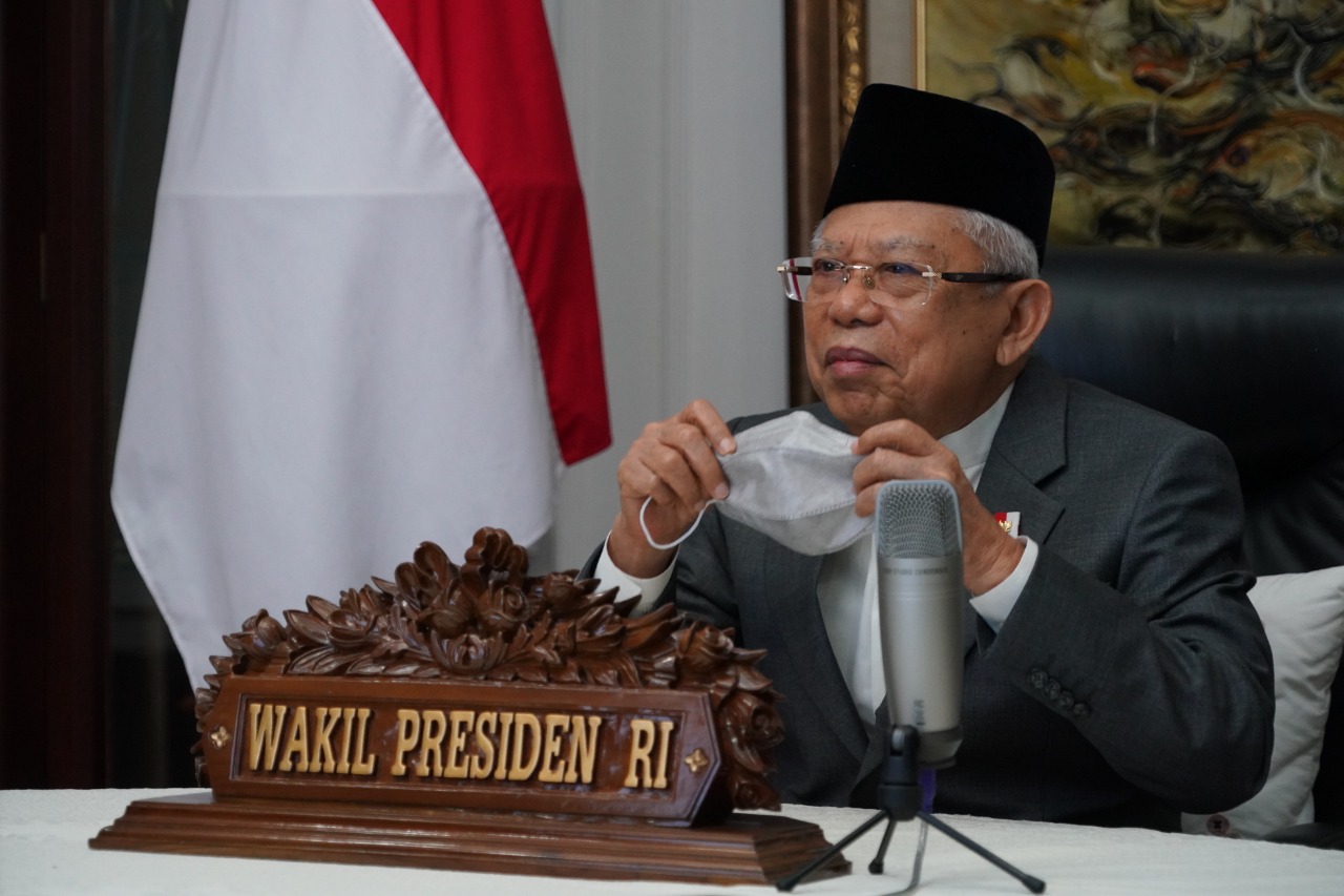 Wakil Presiden KH. Ma'ruf Amin saat menutup Muktanar Parmusi. (Setwapres) 