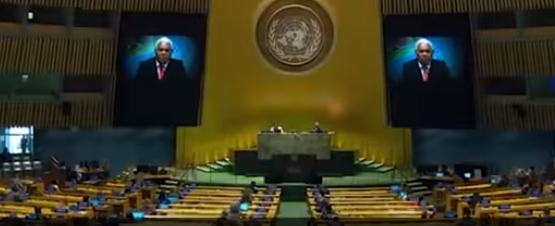 Pidato PM Vanuatu Bob Loughman di forum UNGA PBB. (Tangkapan layar)