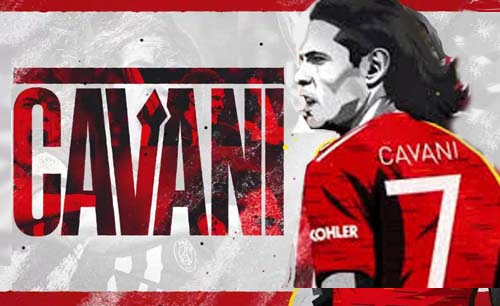 Di Manchester United  Cavani Pakai Jersey Nomer 7. (FotoTechno)